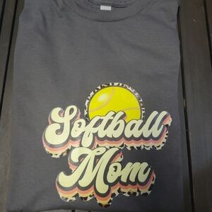 Gray Softball Mom Kids Shirt
